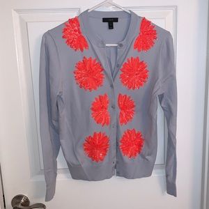 J Crew Sequin flower Jackie Cardigan Sweater - M